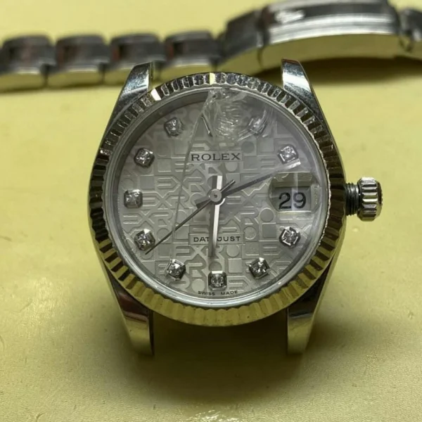 Rolex Datejust · καντράν με διαμάντια, μετά το service