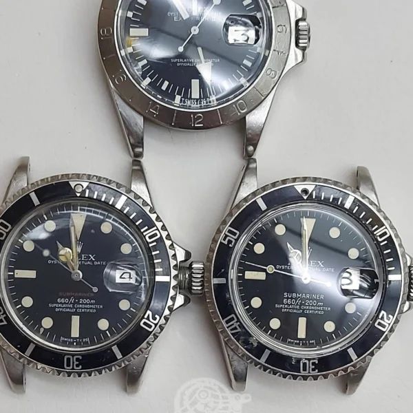 Τρία vintage Rolex Submariner και GMT-Master στον πάγκο του εργαστηρίου