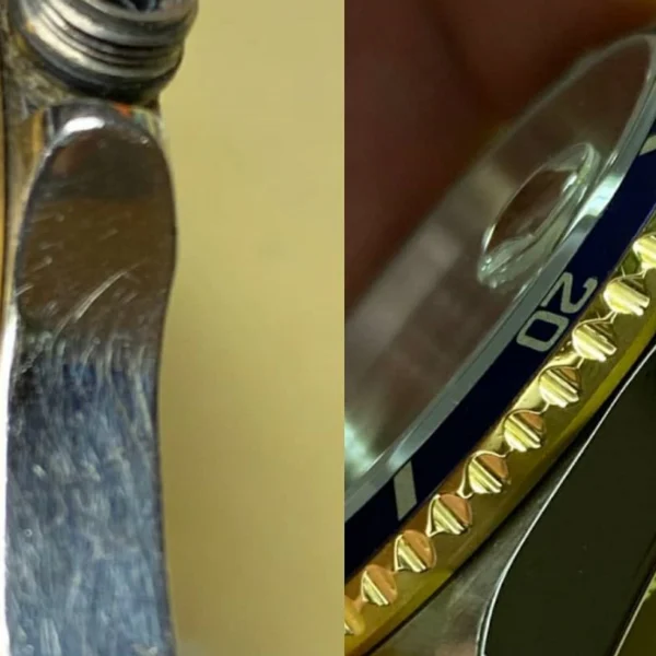 Δίχρωμο μπρασελέ Rolex μετά το γυάλισμα και τη στίλβωση
